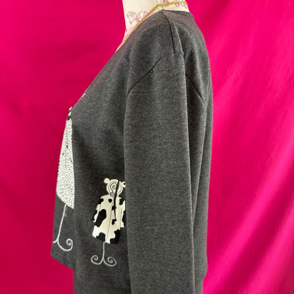 2 Piece Set Graphic Maxi Long Dress Cardigan Gray Fashion Artsy Novelty S Cite - Picture 9 of 17